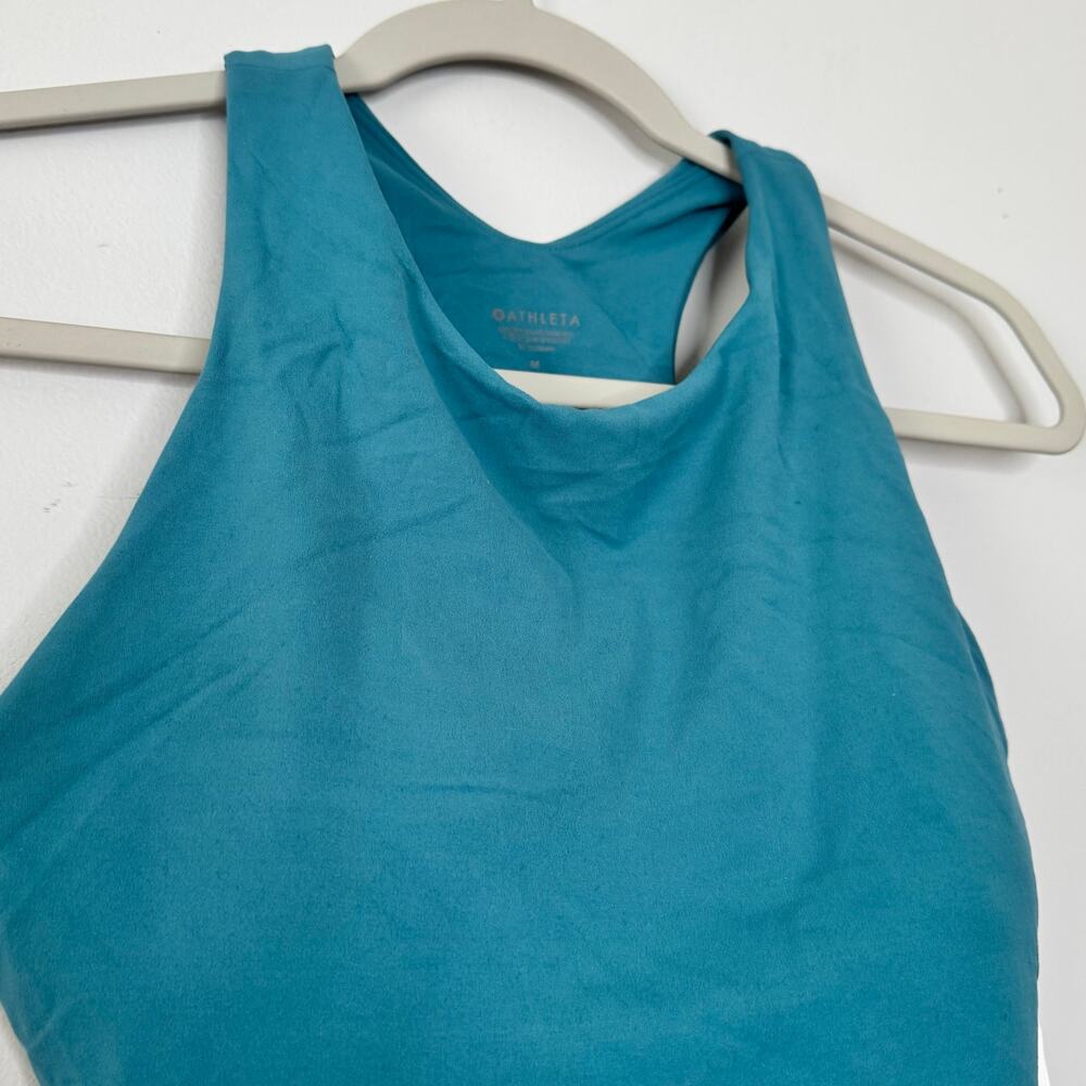 Athleta Cropped Tank Top Teal Racerback Training Women Size M NWT - Picture 3 of 7
